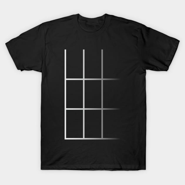 Simple Art | White Faded Grid Design T-Shirt by MaknArt